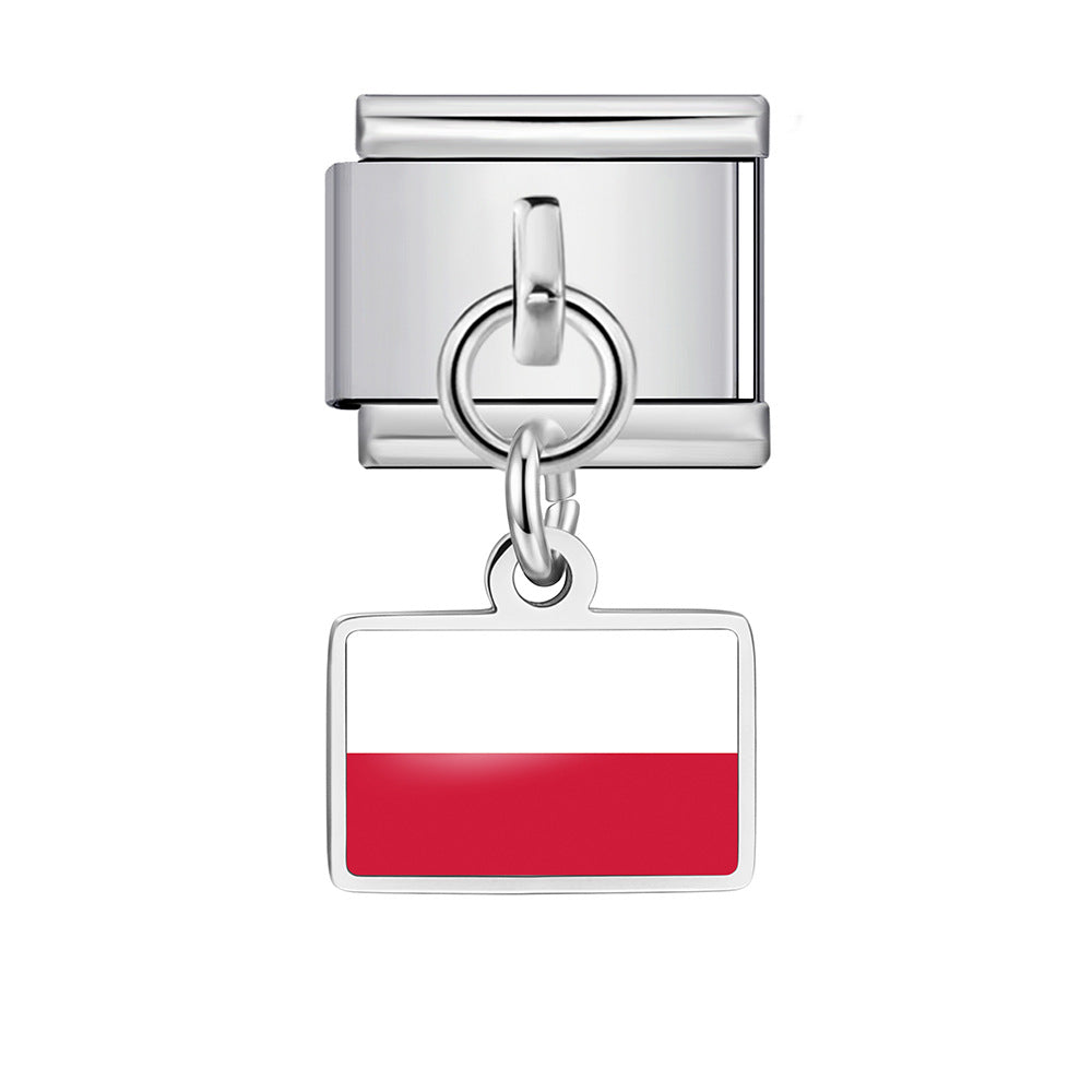 Wholesale World Flag Modular Bracelet Stainless Steel DIY Fashion Accessory