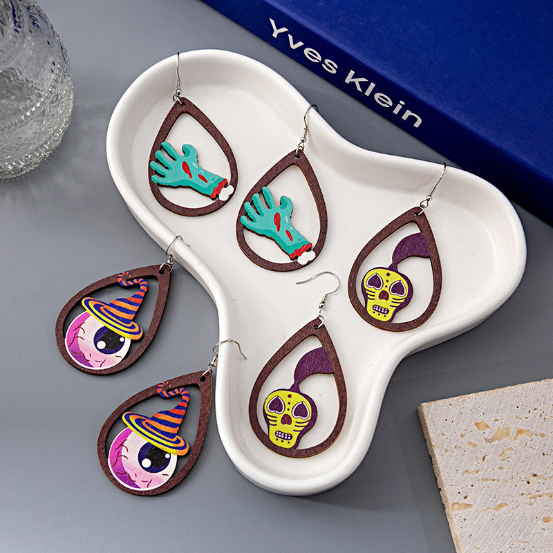 Wholesale   Wooden Pumpkin Earrings