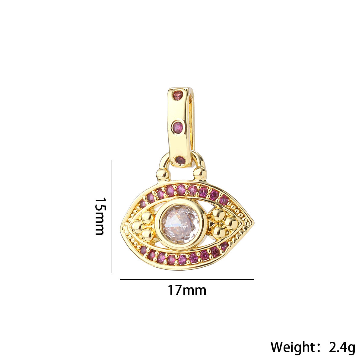 Wholesale Gold Plated Brass Evil Eye Pendant Y2K Trendy Large Eyeball Jewelry Accessory For Women