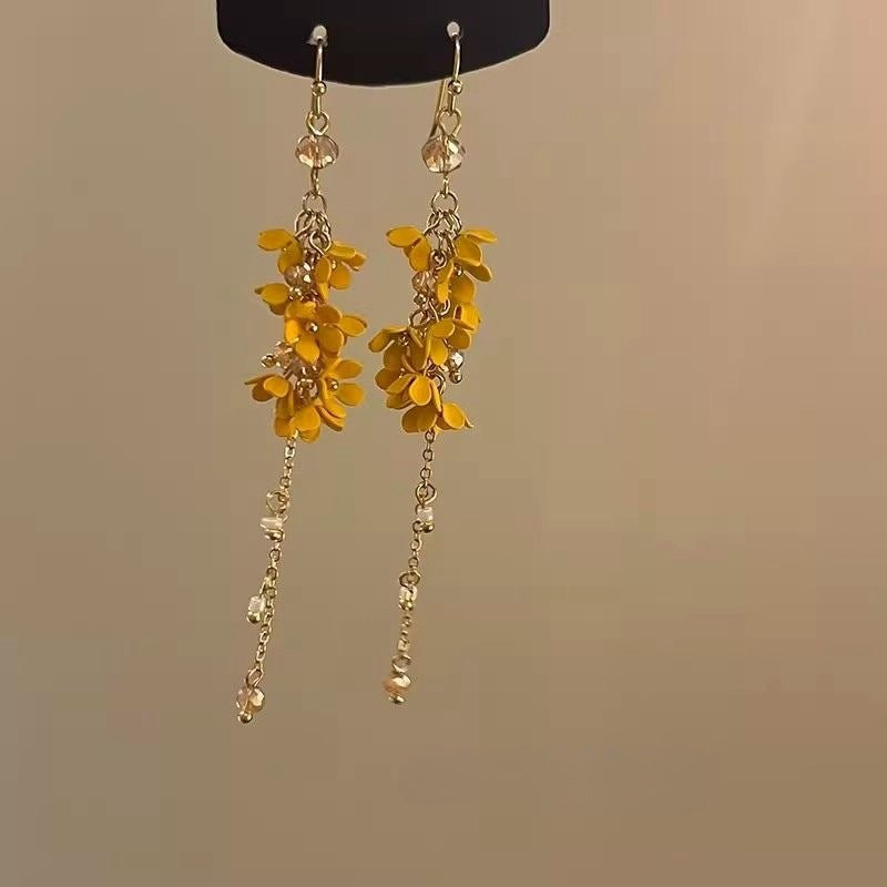 Wholesale Small Flower Tassel Beaded Earrings