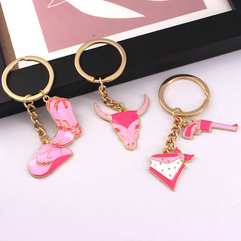 Wholesale Western Style Bull Head Hat Bull Head Alloy Keychain ACC-KC-QiChen002