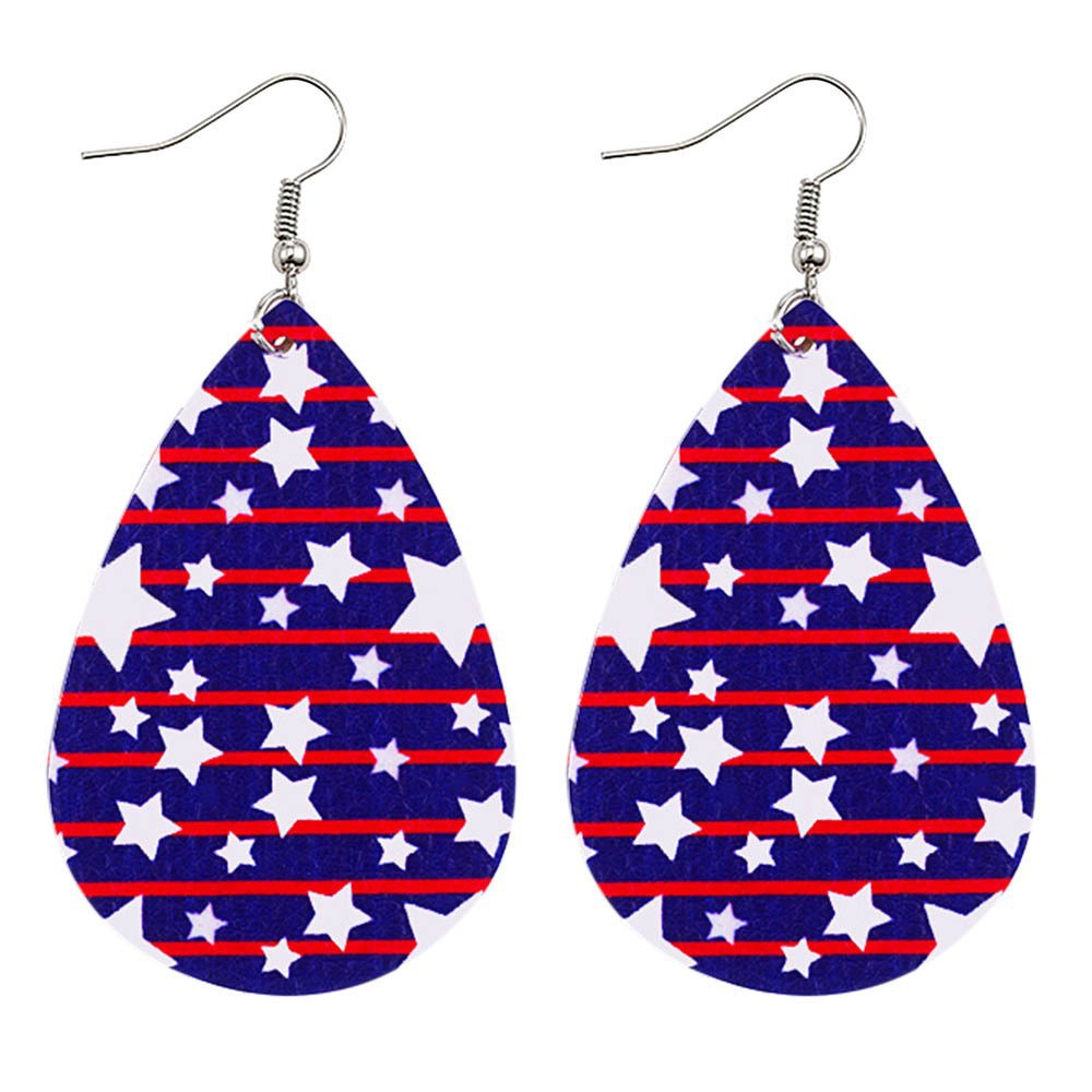 Wholesale National Flag Five-Pointed Star Independence Day Acrylic Earrings