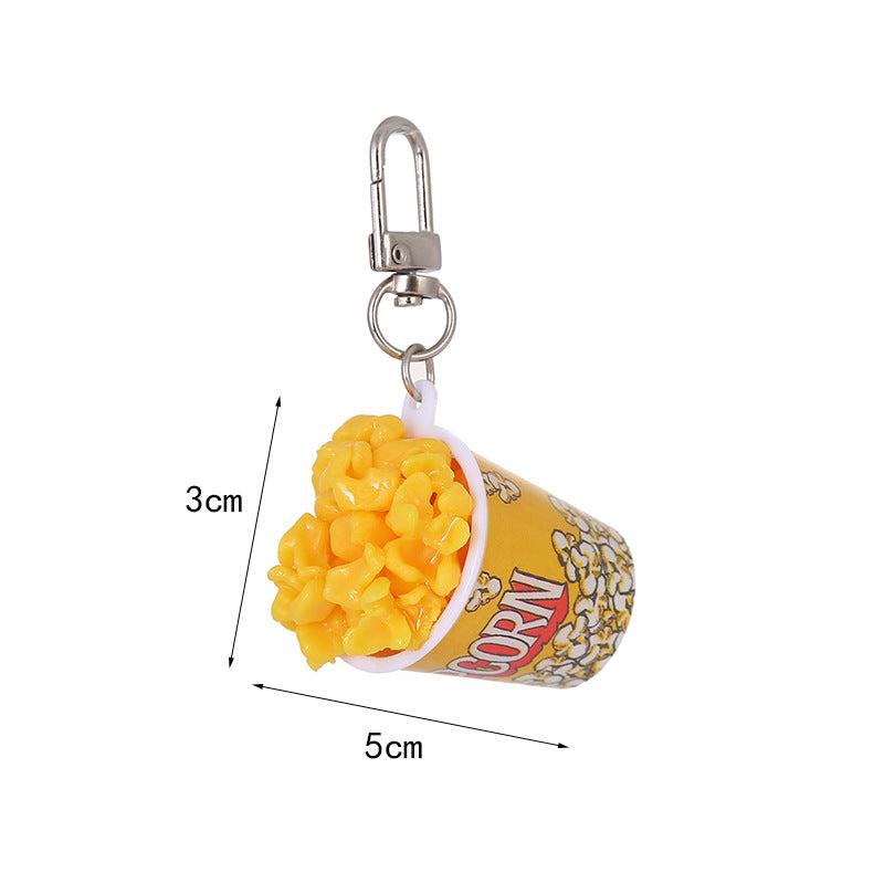 Wholesale popcorn keychain fun food keychains
