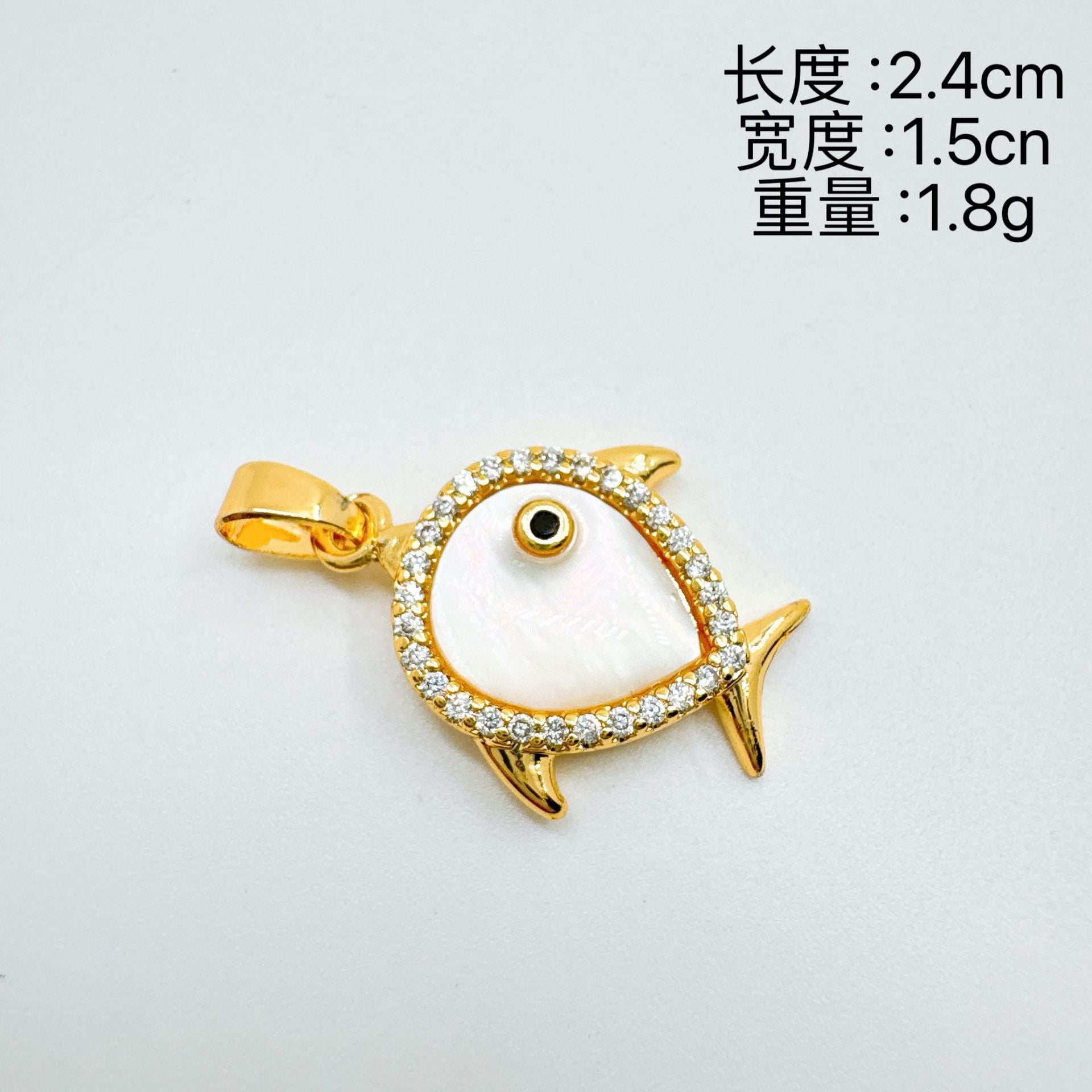 Wholesale Gold Plated Fish Pendant Necklace with Mother of Pearl Sweet Cool Style Fashion Accessory