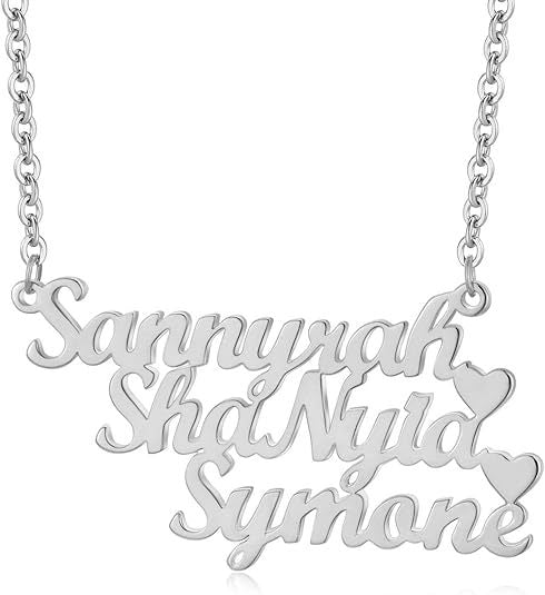 Wholesale Titanium Steel Personalized Name Heart Necklace
