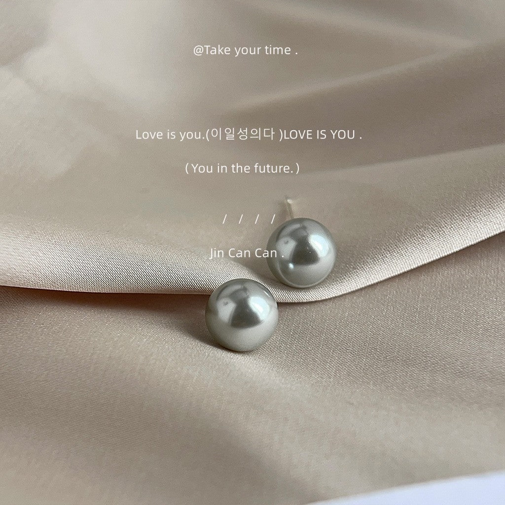 Wholesale  retro Pearl 925 silver pin earrings