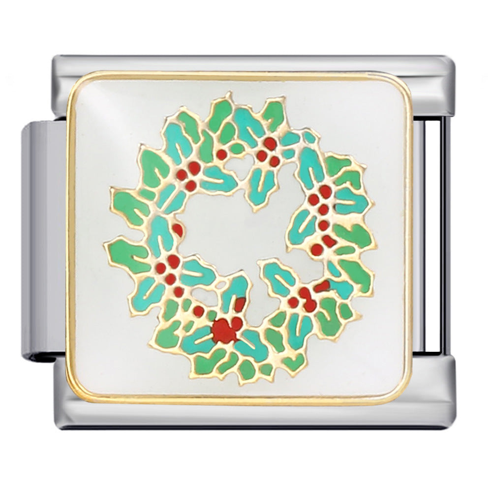 Wholesale Italian Charm Bracelet 9mm DIY Splicing Christmas Elements Stainless Steel Composable Bracelet