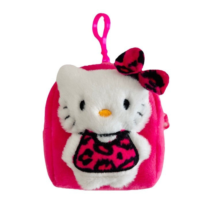 Wholesale Rose Red Leopard Print Plush Coin Purse Keychains ACCVIP