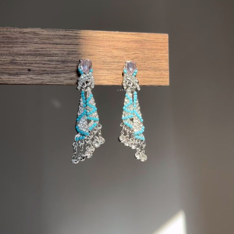 Wholesale Vintage Style Spring Butterfly Tassel Earrings