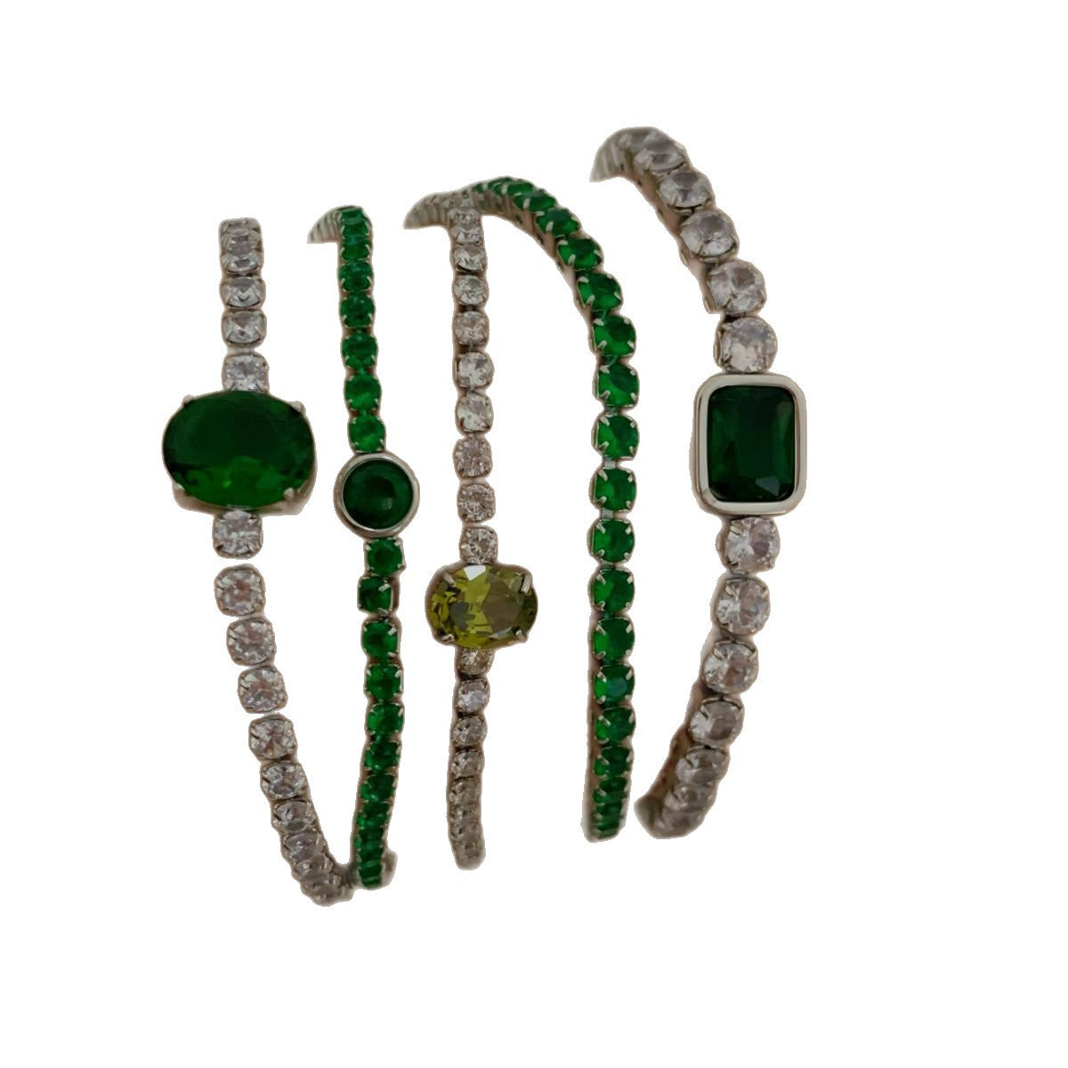 Großhandel mehrschichtiges Armbandanzug Edelstahl Eingelegtes Zirkonarmband