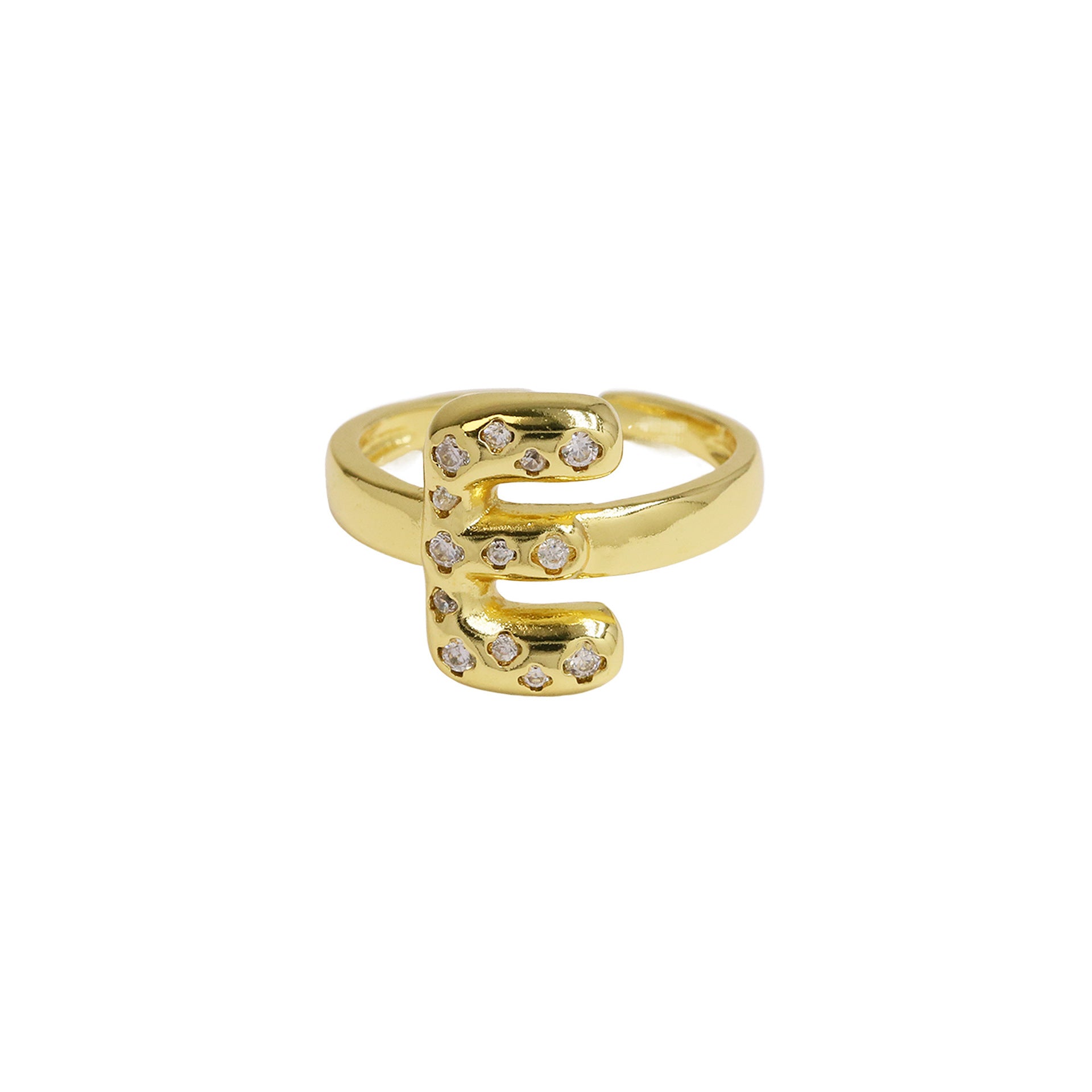 Wholesale Micro-inlaid Zircon Bubble Bubble Balloon Cute 26 English Letters Open Ring