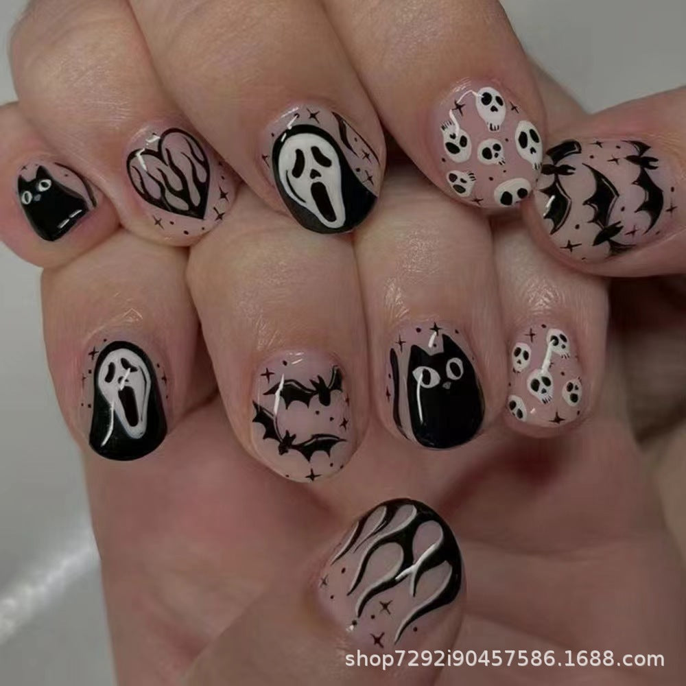 Wholesale Halloween 24 Pieces/box Press-on Nails Kits Nail Stickers ACC-NS-XingNai018