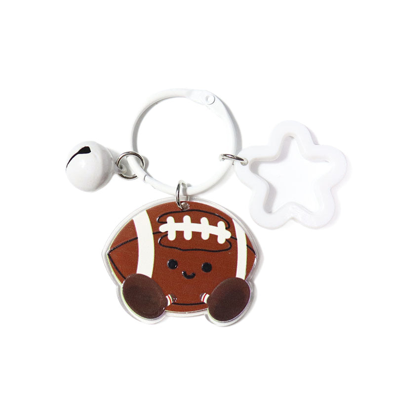 Wholesale Reversible Cartoon Sports Cap Acrylic  Keychain