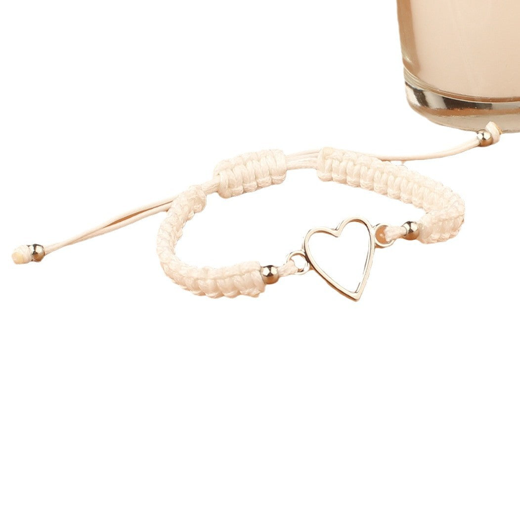 Wholesale Love Couple Valentine's Day  Star Language Black and White Hand Rope Bracelet