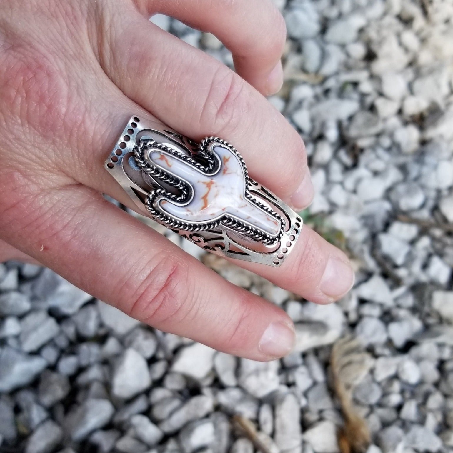 Wholesale Turquoise Cactus Hollow Ring