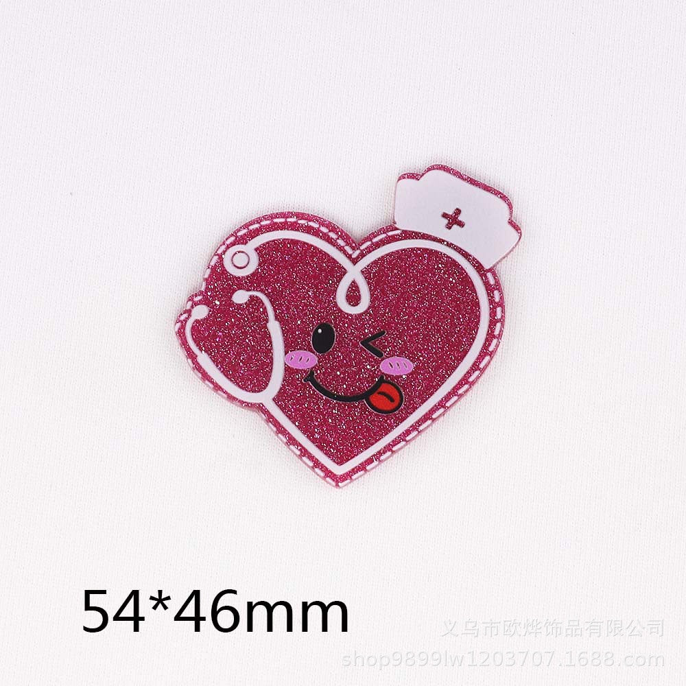 Wholesale 10PCS DIY Acrylic Loose Powder Cartoon Organ Medical Heart Bag  Flatback