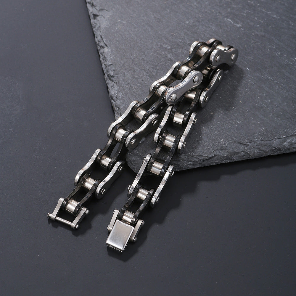 Wholesale Punk Rolling Bicycle Chain Stainless Steel Bracelet