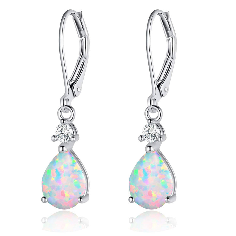 Wholesale light luxury water drop copper zircon earrings