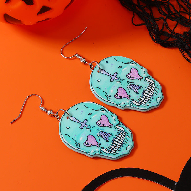 Wholesale Halloween Dark Funny Skull Earrings ACC-ES-Haoc009