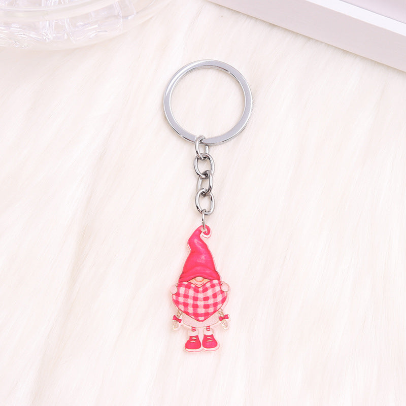 Wholesale Valentine's Day Heart Gnome Flamingo Rainbow Acrylic Keychain