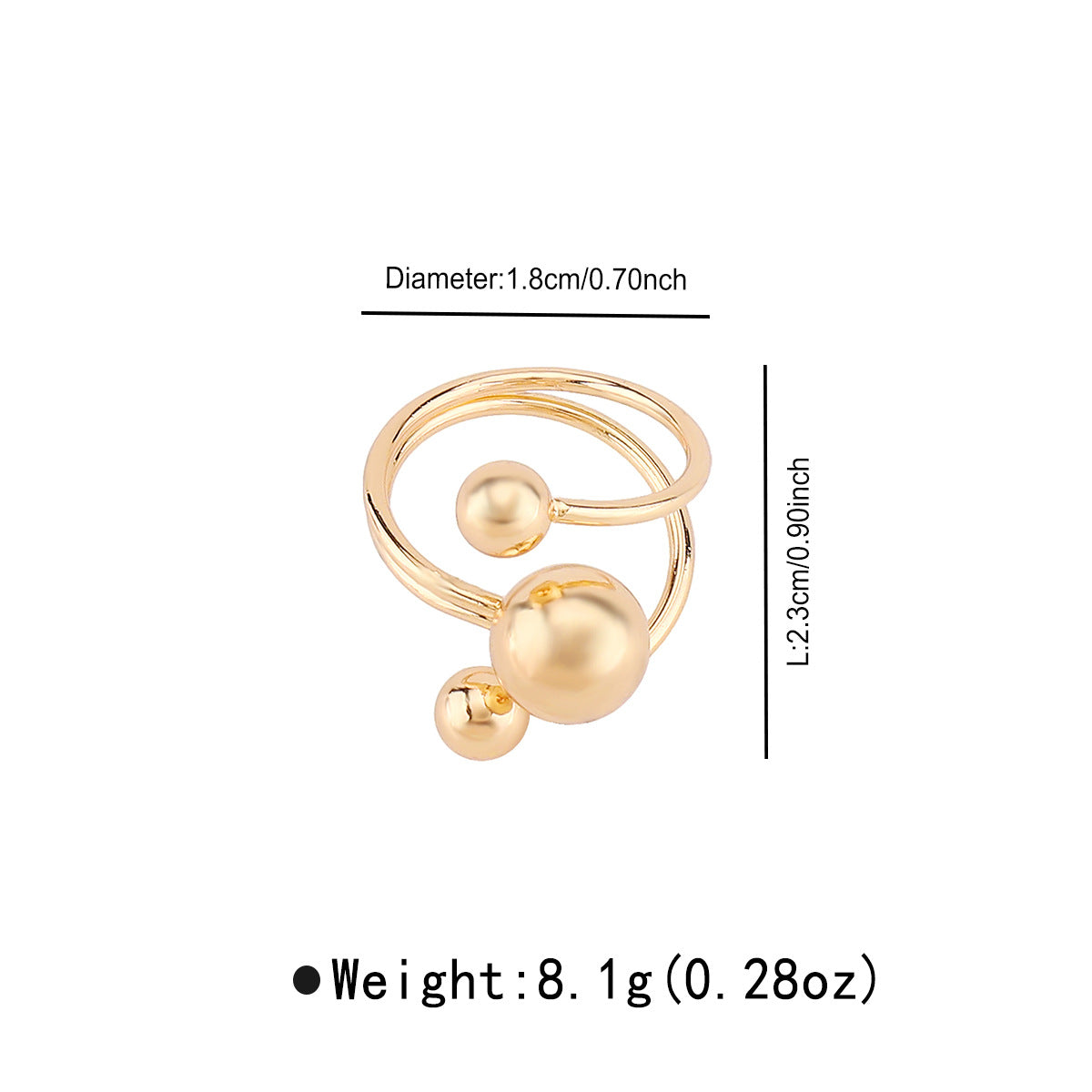 Wholesale Double-Layer Design Large and Small Ball Arm Ring Simple   Adjustable Hand