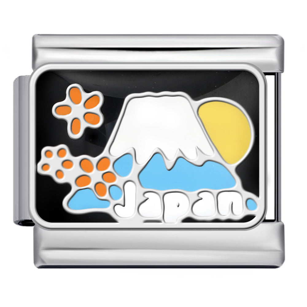 Wholesale Italian Charm Bracelet 9mm DIY Oil-Drip Welded Pattern Creative Stainless Steel Composable Bracelet