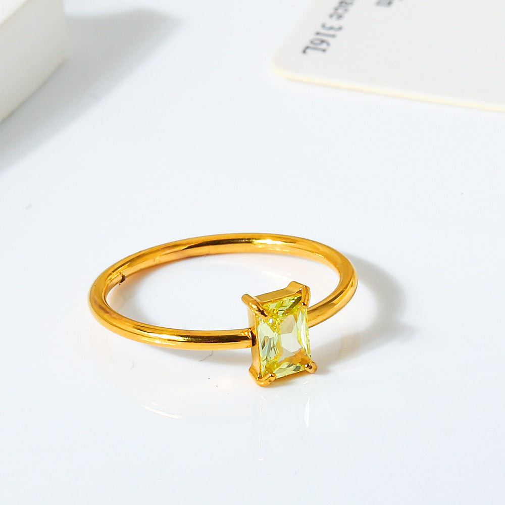 Wholesale 2PCS Steel Titanium Zircon Ring