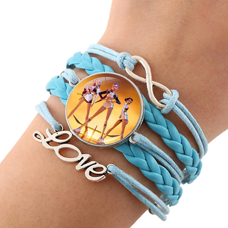 Wholesale kpop anime multi-layer braided bracelet