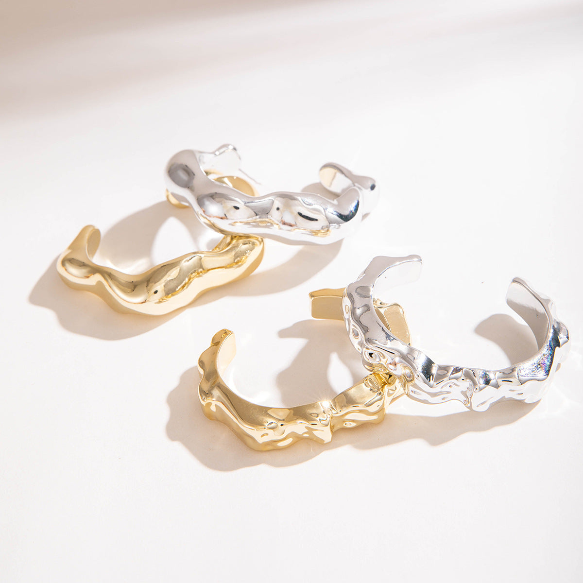 Wholesale  geometric irregular CCB gold and silver bracelet