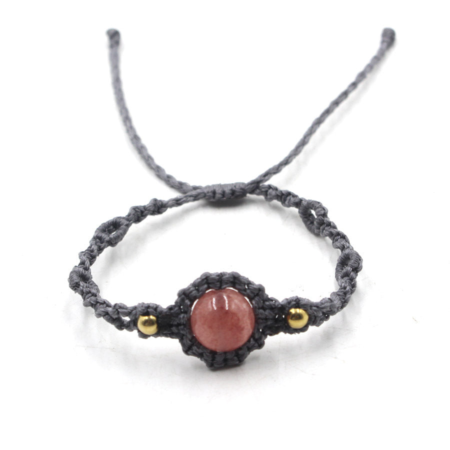 Wholesale Handmade Amethyst Crystal Bead Bracelet Ethnic Style Jewelry Accessory Boutique Resale