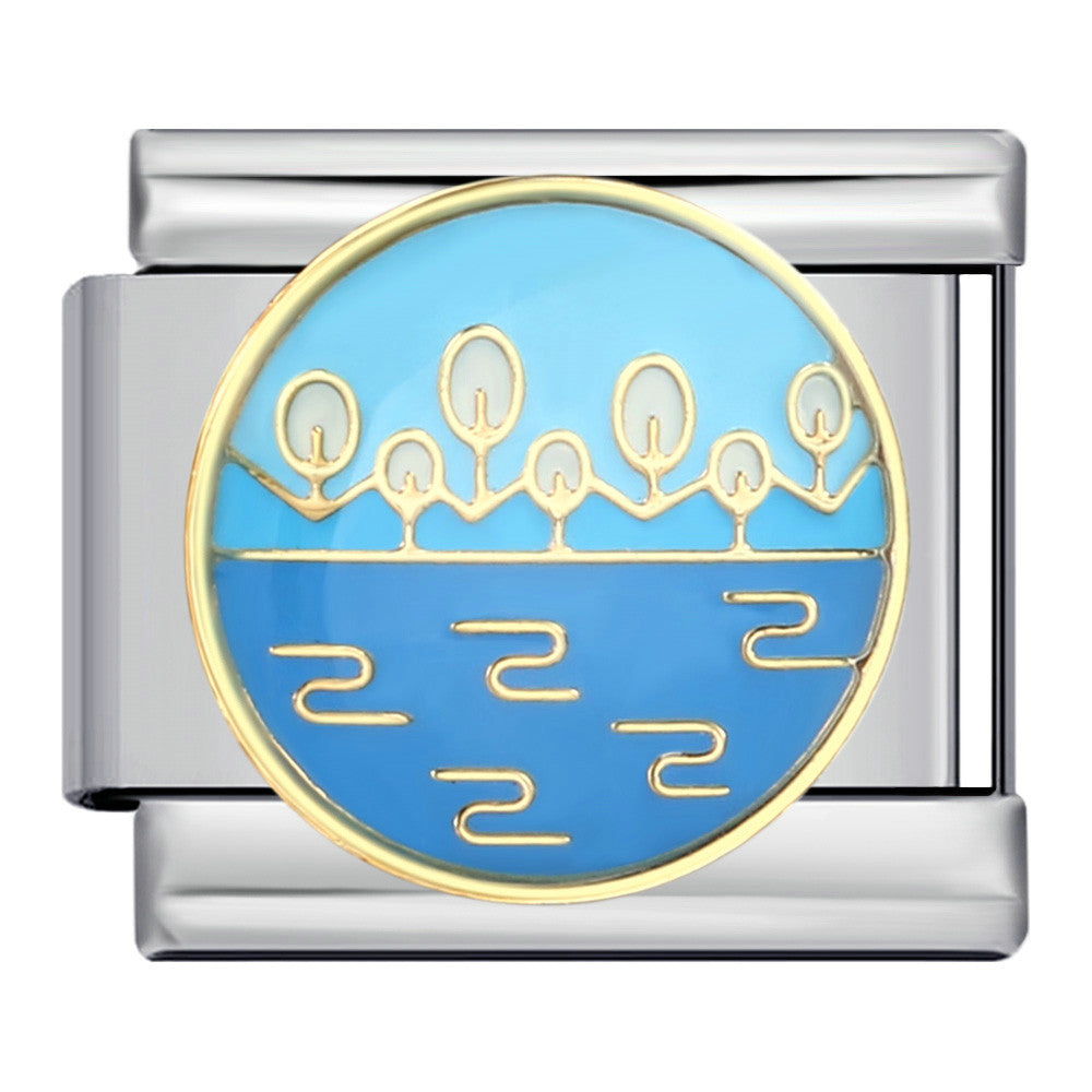 Wholesale Italian Module Bracelet Stainless Steel Welding Oil Dropping DIY  Bracelet