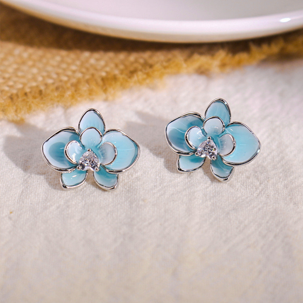 Wholesale Elegant  Sophisticated Four-Leaf Clover Turquoise Stud Earrings