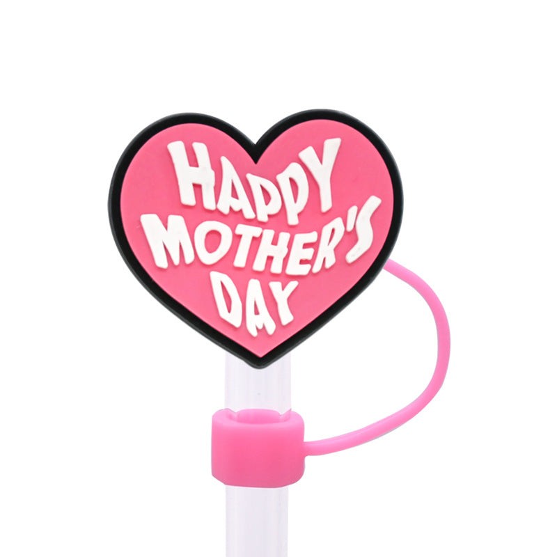 Wholesale Random 100pcs Mother's Day Straw Cover 10MM Straw Tube Cap