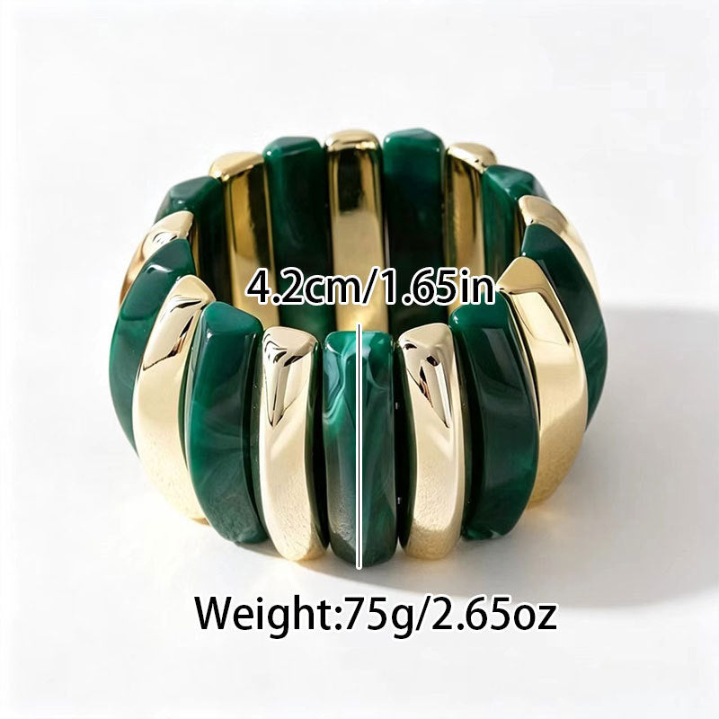 Wholesale Acrylic Electroplated Elastic Bracelet Retro Ombre Design Women S Stylish Jewelry Accessory