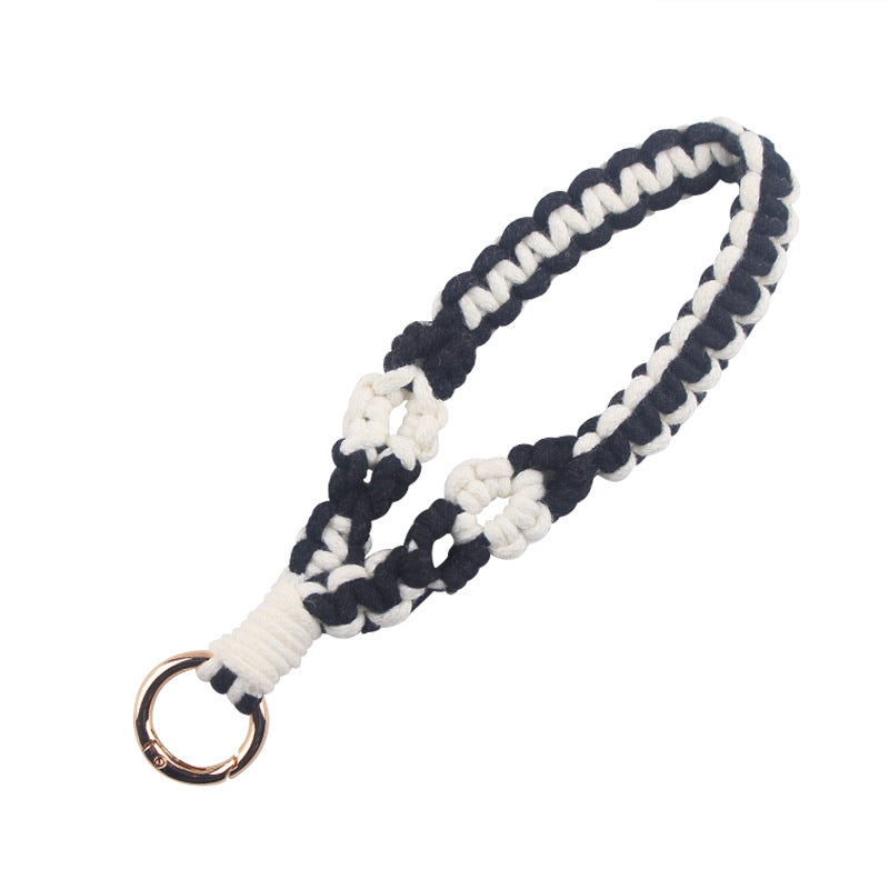 Wholesale  pure hand-woven flower leaf pattern lanyard  keychain