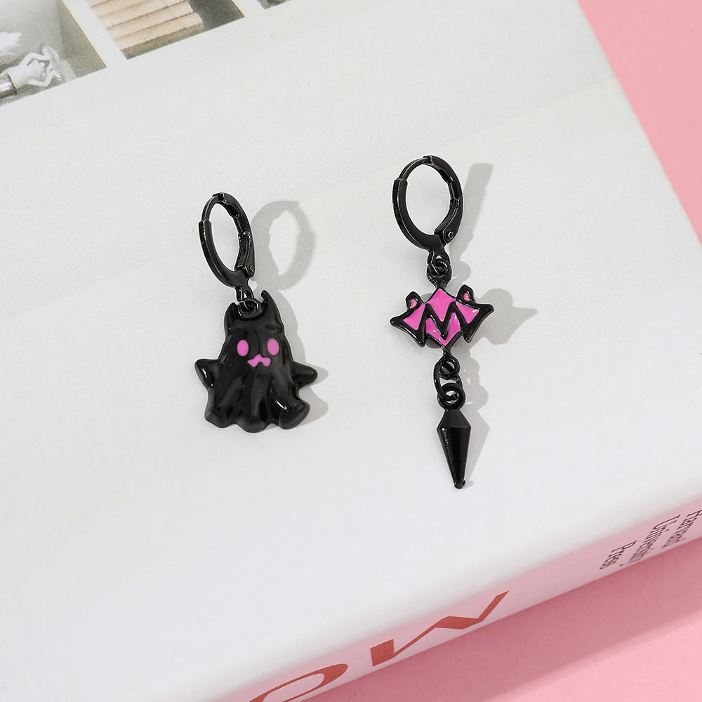 Wholesale Black Ghost Asymmetrical Earrings Rings ACC-ES-YBY001