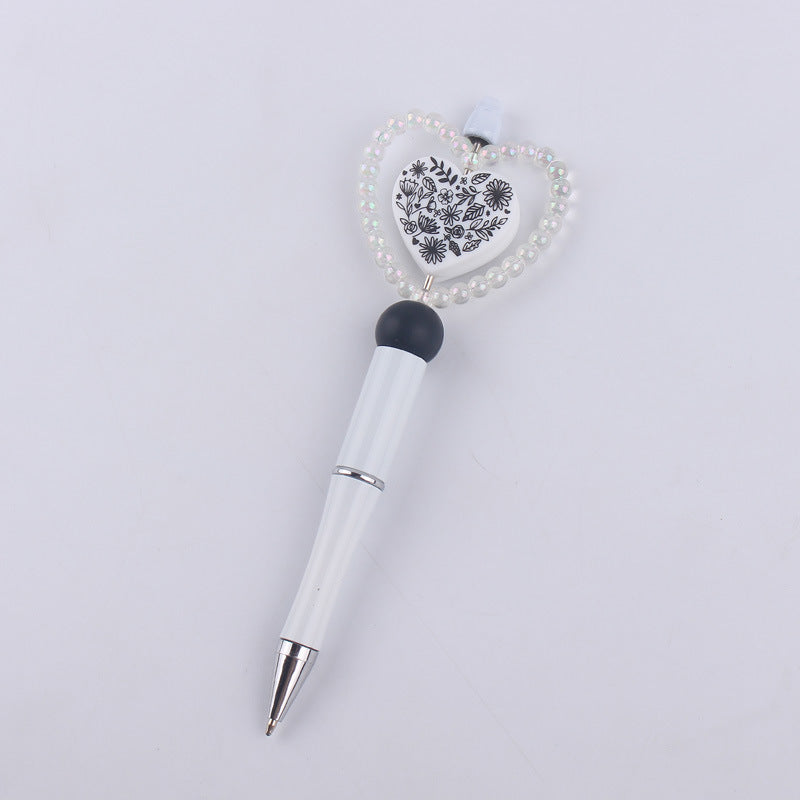 Wholesale creative cartoon love series silicone beaded pen  ballpoint pen