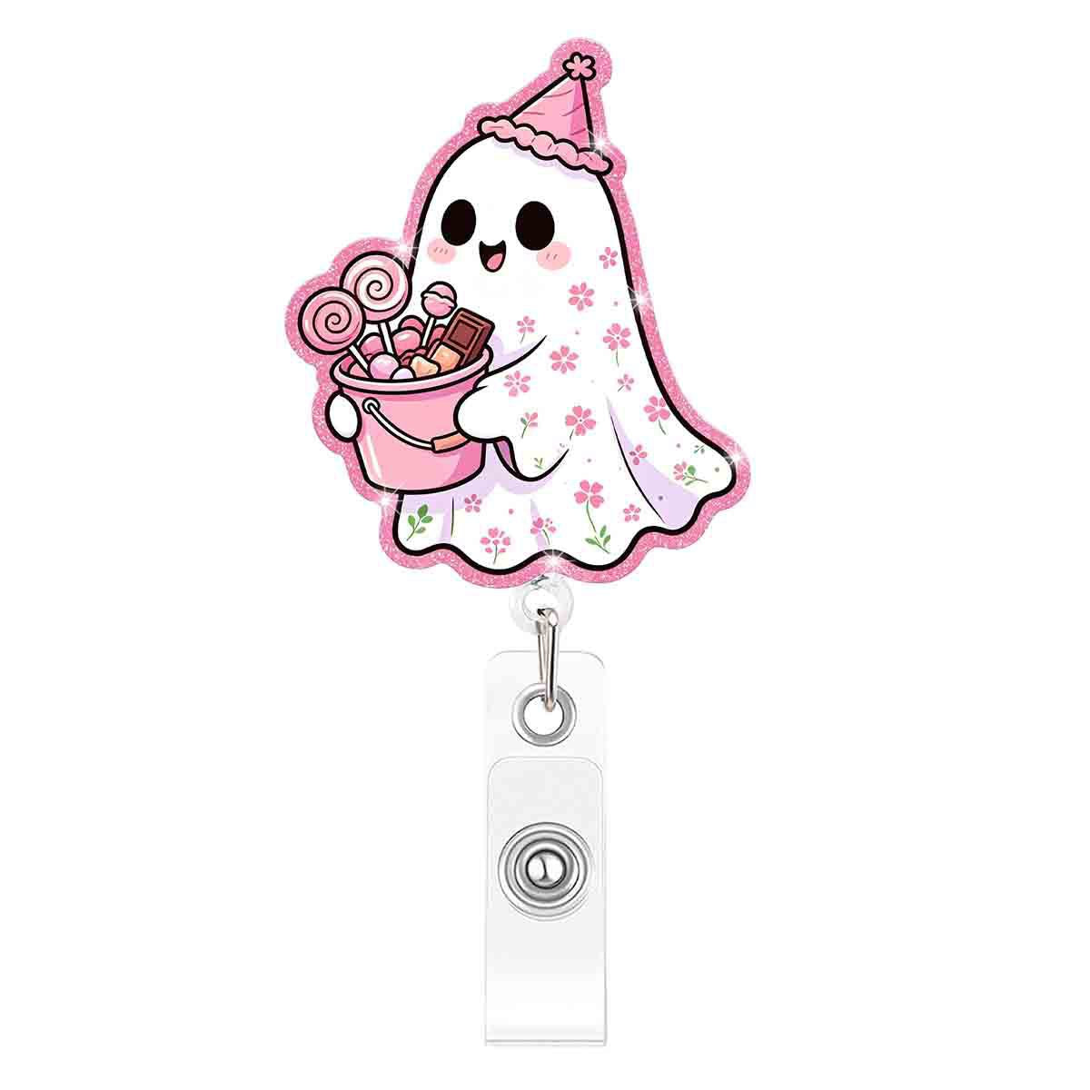 Wholesale  Ghost Cartoon Acrylic Badge Reel Fashion Accessory Gift