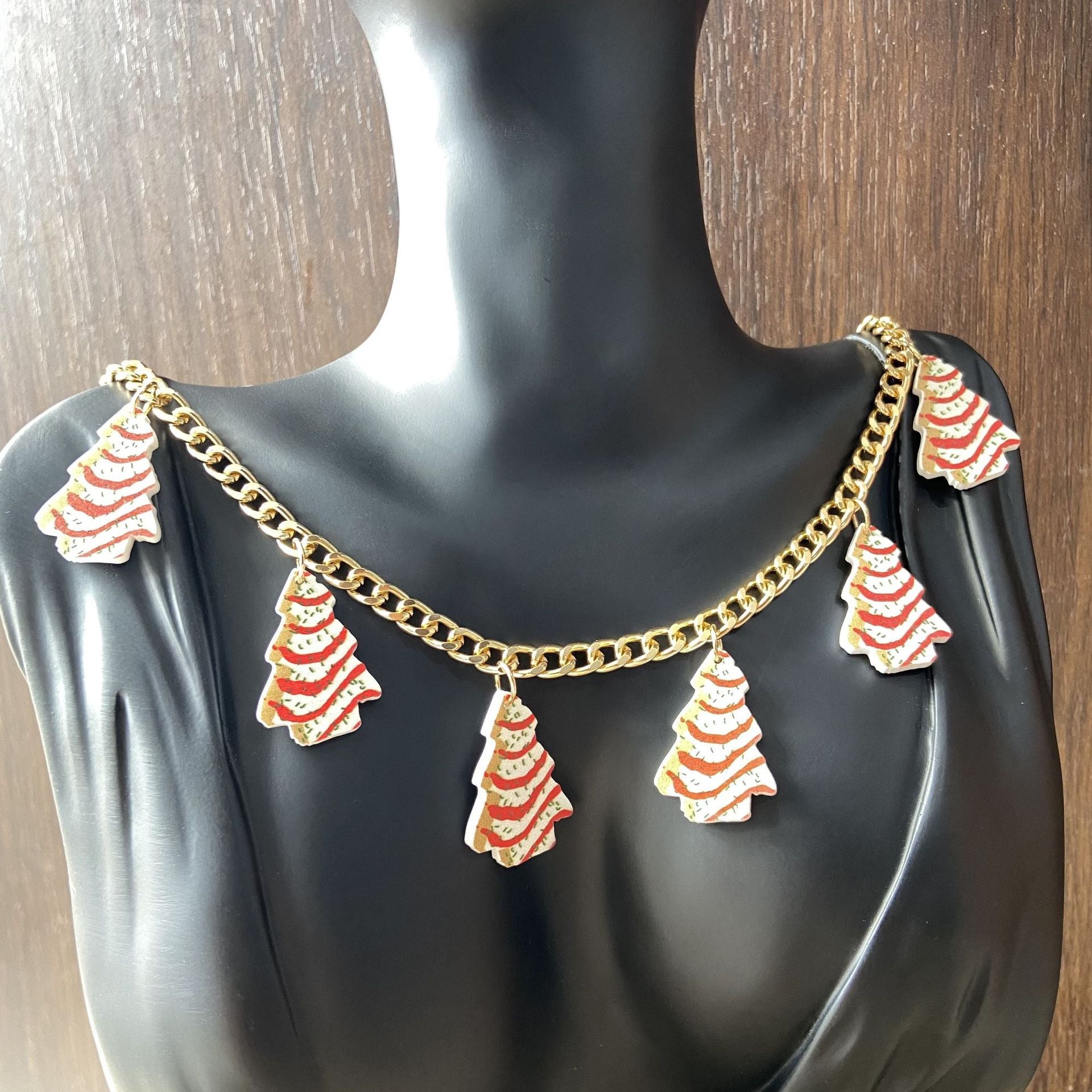 Wholesale Christmas cake tree acrylic versatile Necklace