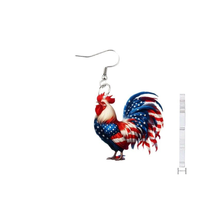 Wholesale 10pcs Independence Day acrylic chicken earring
