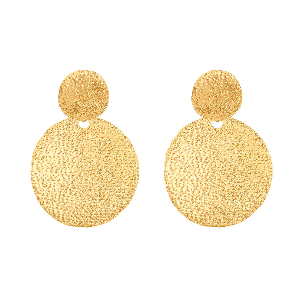 Wholesale Exaggerated Round  Women's Retro  Metal Geometric Large Earrings