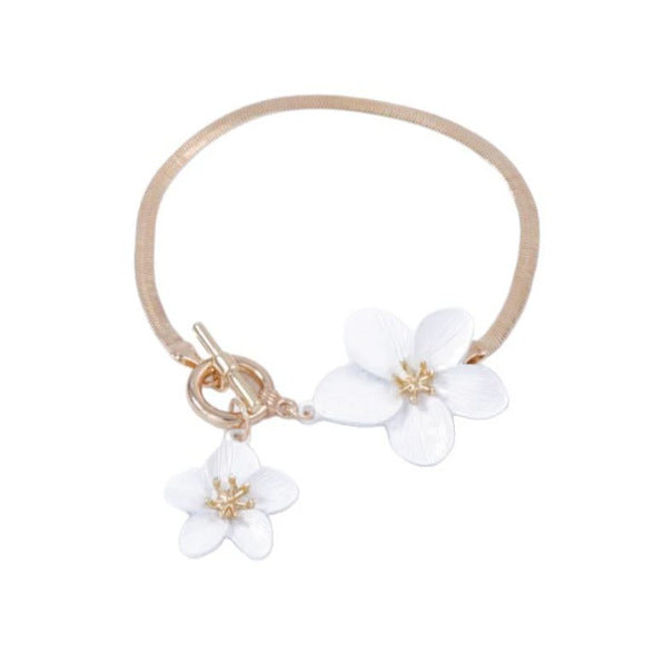 Wholesale Alloy multi-color flower anklet