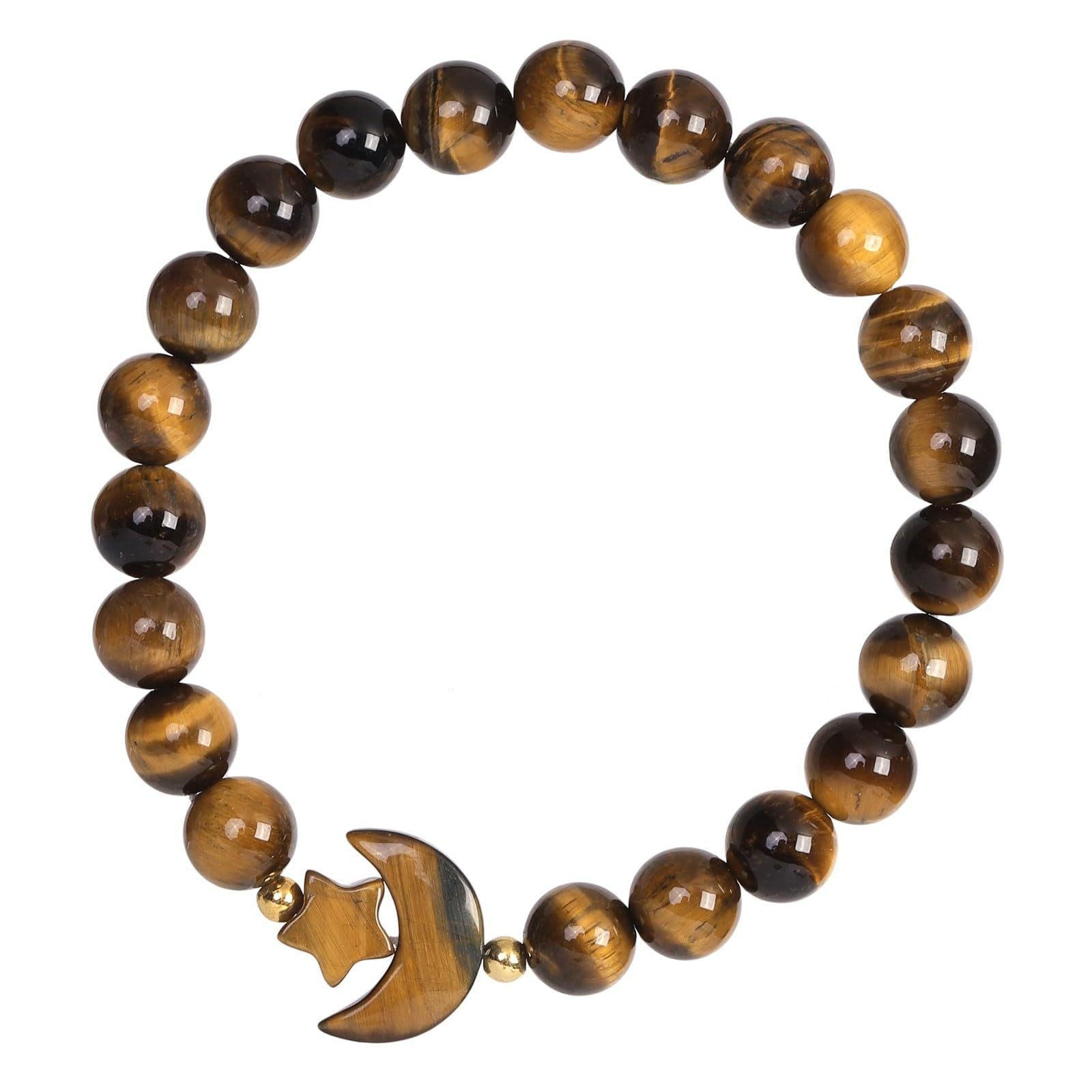 Wholesale Star Moon Crystal Bracelet 8mm Powder Crystal Obsidian  Bracelet