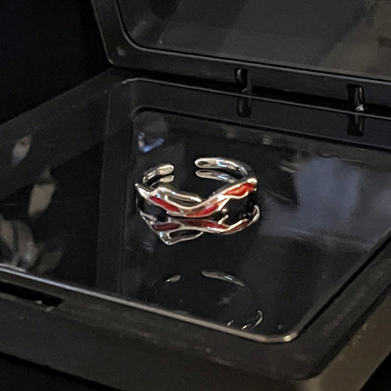 Wholesale Red stacked all-match cold ring