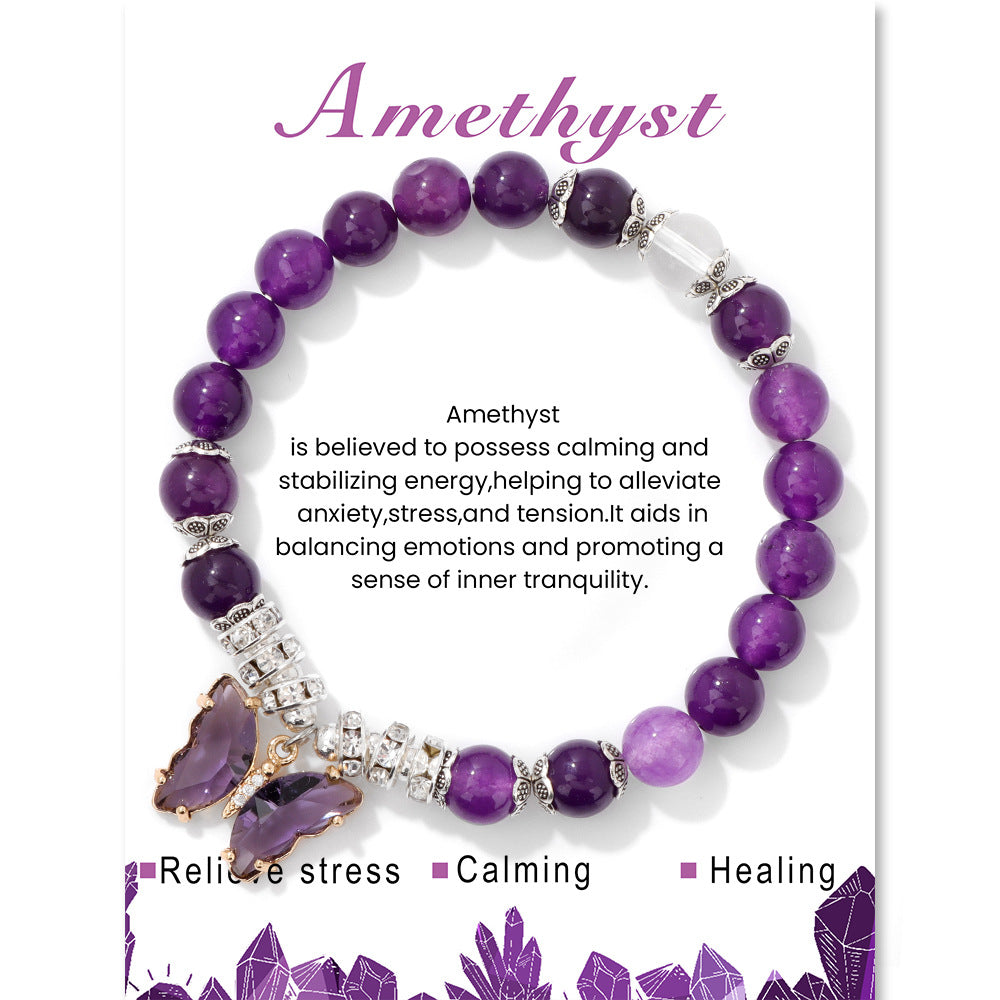 Wholesale Amethyst Butterfly Bracelet ACC-BT-YinYi006