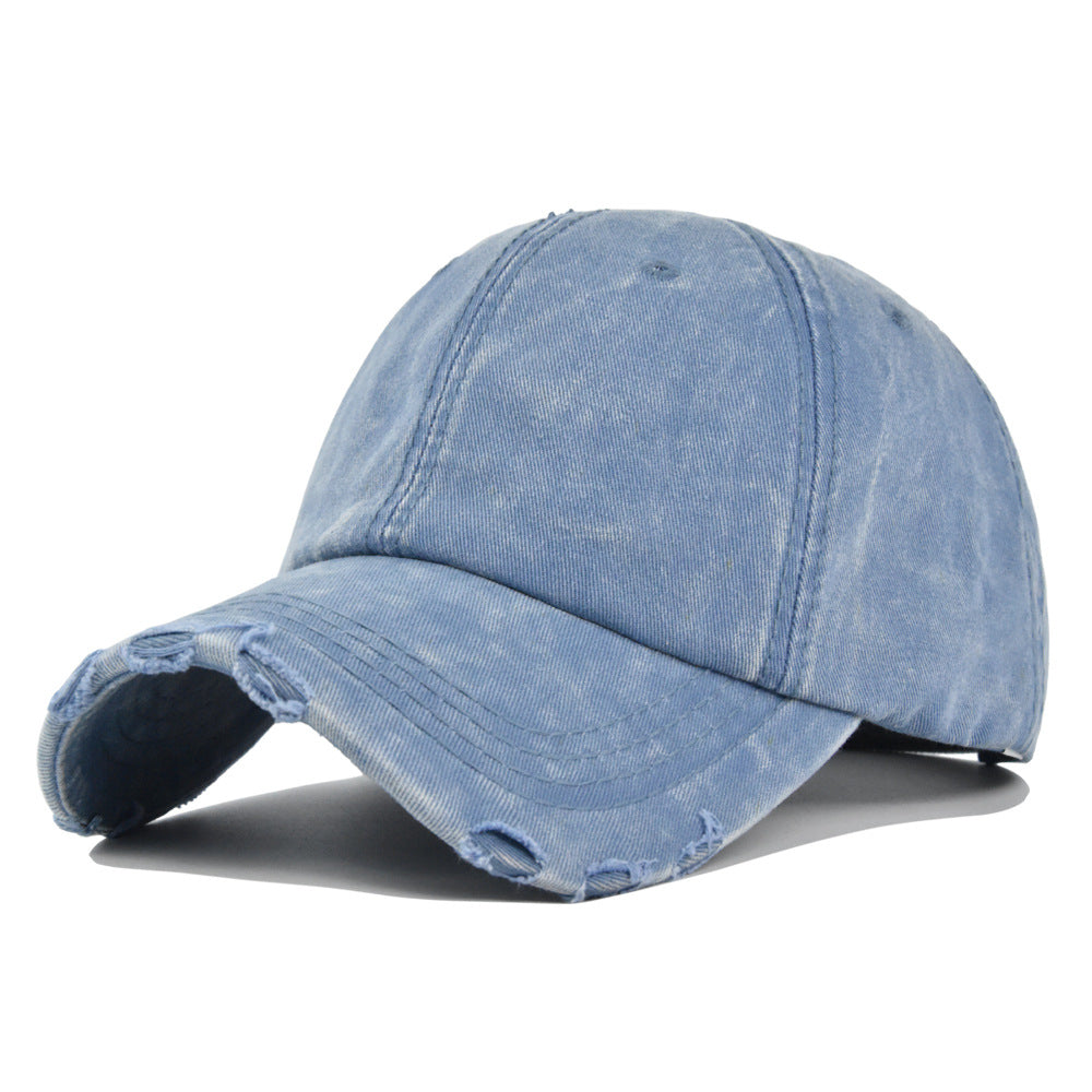 Wholesale Retro Soft Top Hole Washed Distressed Baseball Cap ACC-HT-YMX006