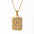 Wholesale  18K gold square brand stainless steel letter pendant necklace