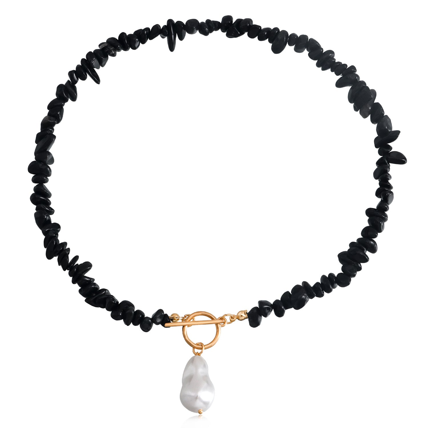 Wholesale Trendy Green Turquoise Irregular Pearl Necklace Alloy Jewelry Accessory