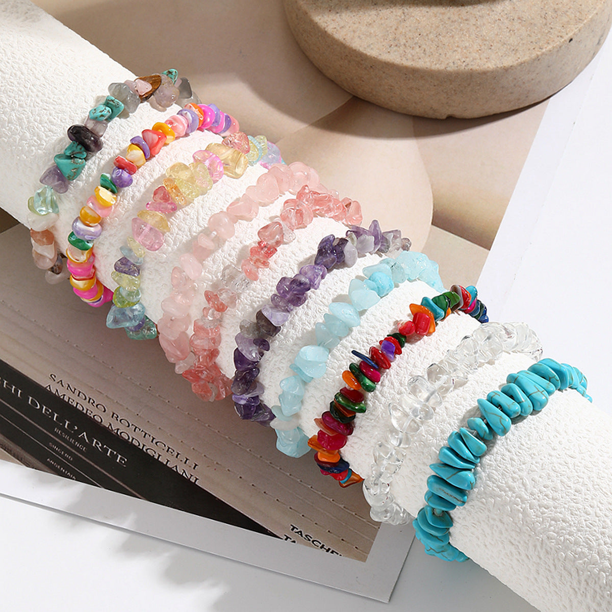 Wholesale  Bohemian colored gravel bracelet