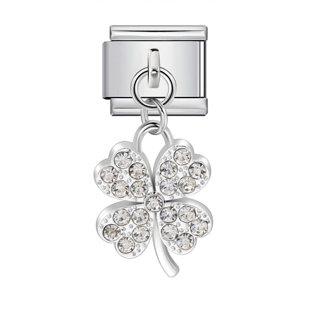 Wholesale  Italian Charm Bracelet 9mm DIY Colorful Heart Moon Bow  Creative Stainless Steel Composable Bracelet